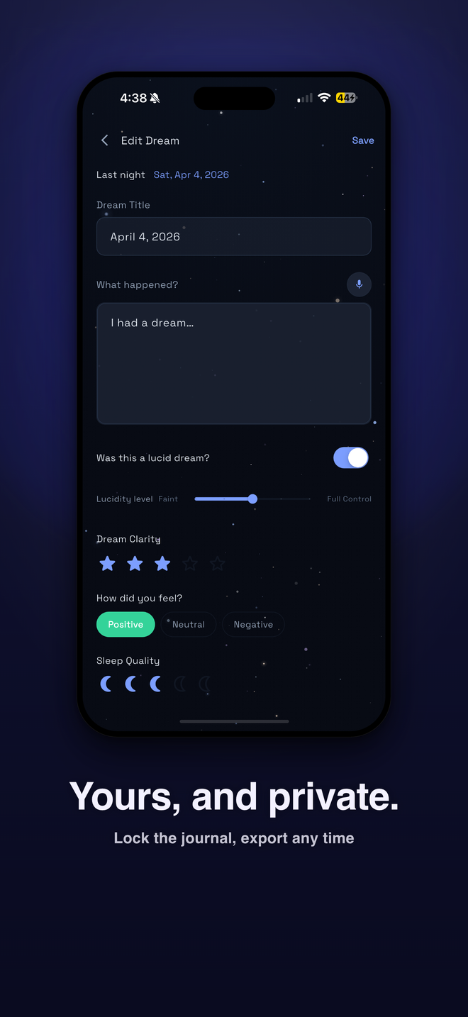 Eukri: 'Yours, and private' over the settings screen